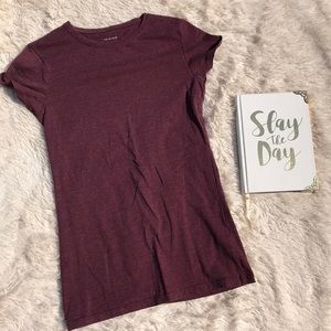 Primark Burgundy Stretch Crew Short Sleeve